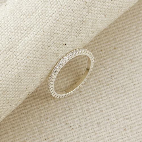 .925 Silver Filled 1.1mm CZ Eternity Band Ring