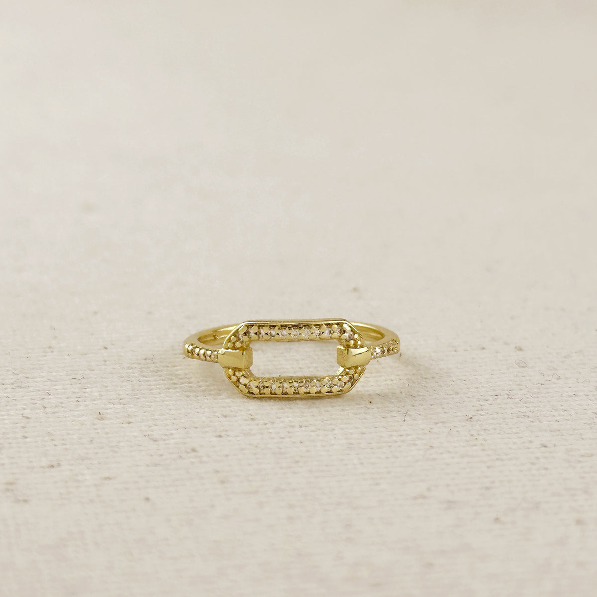 18k Gold Filled Pave Link Ring