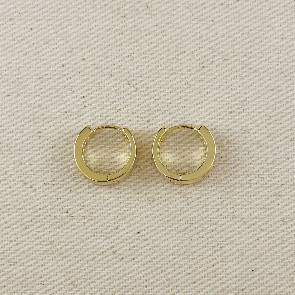 18K Gold Filled CZ Huggie Hoop Earrings