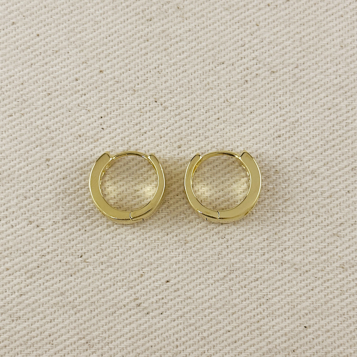 18K Gold Filled CZ Huggie Hoop Earrings