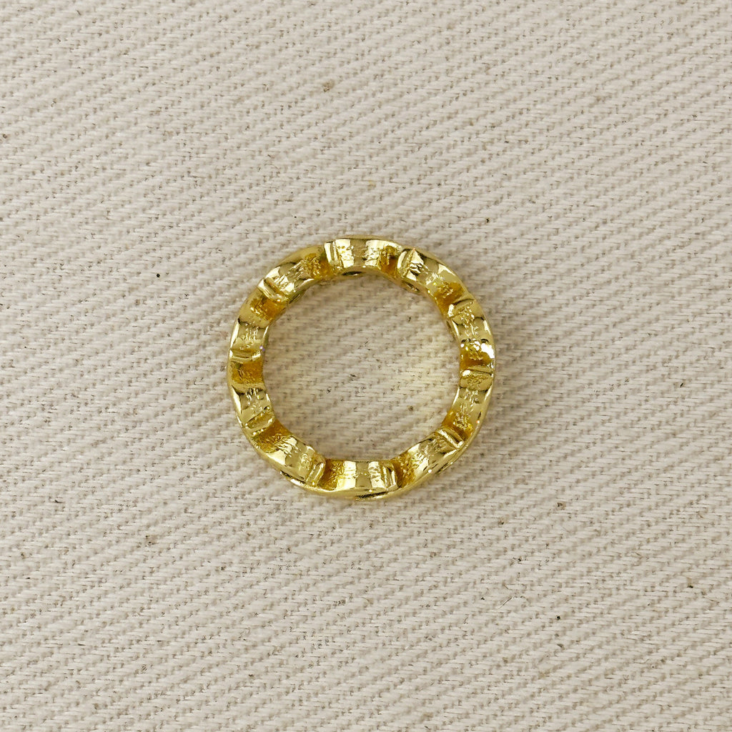 18k Gold Filled Colored CZ Wave Eternity Band Ring