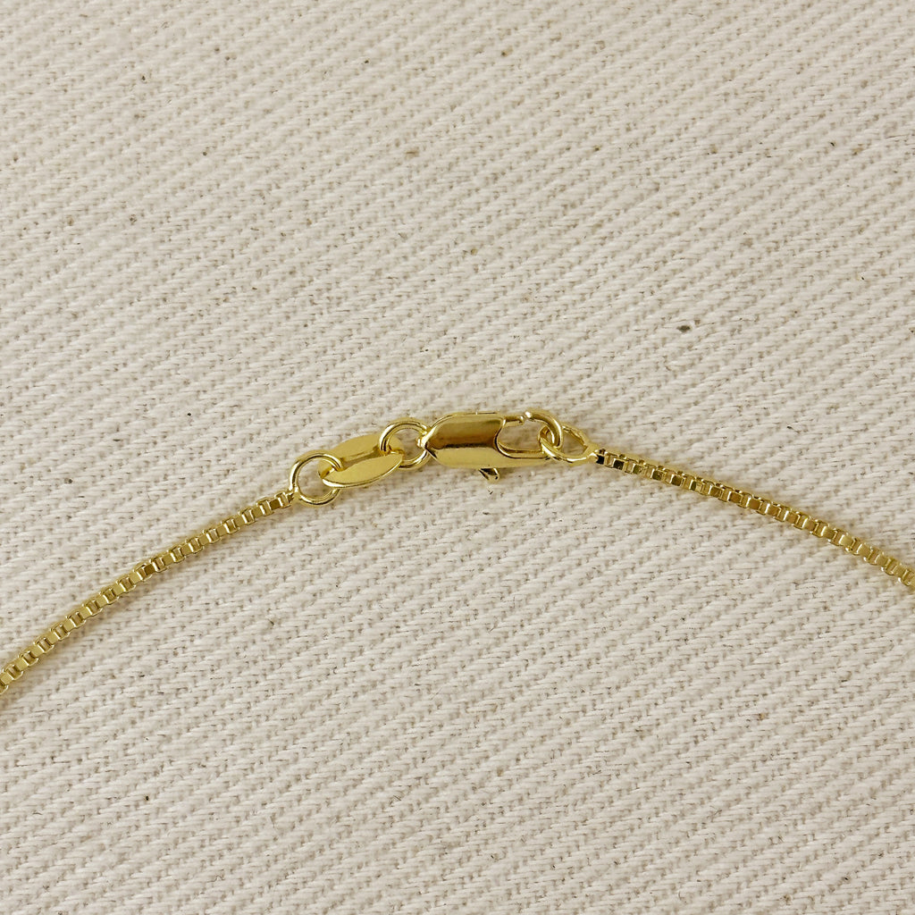 18k Gold Filled CZ & Pearl Drop Necklace