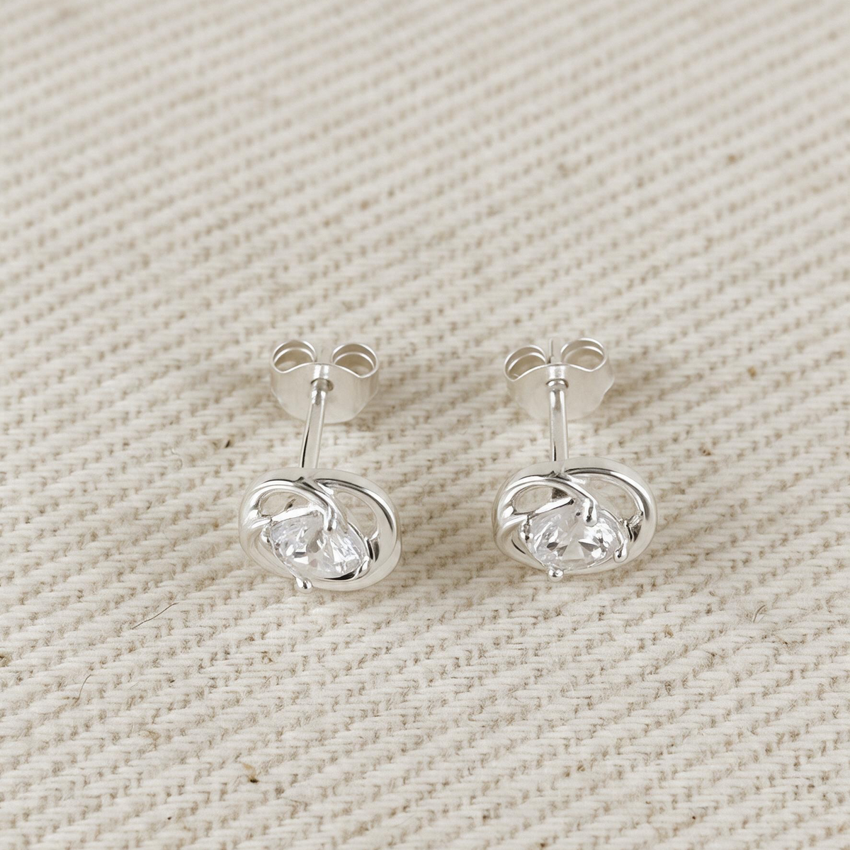 .925 Sterling Silver Floral Stud