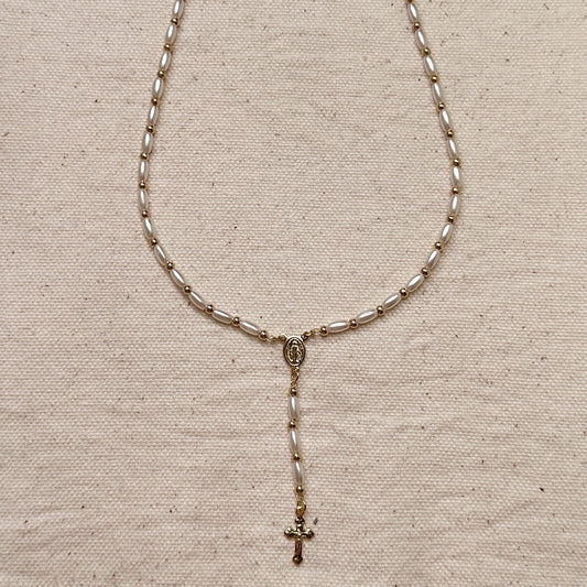 18k Gold Filled Pearl Rosary Jewelry