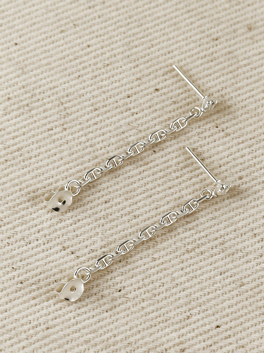 .925 Sterling Silver CZ Stud with Chain