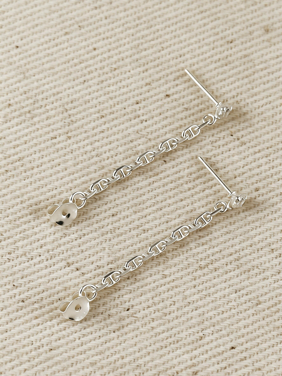 .925 Sterling Silver CZ Stud with Chain