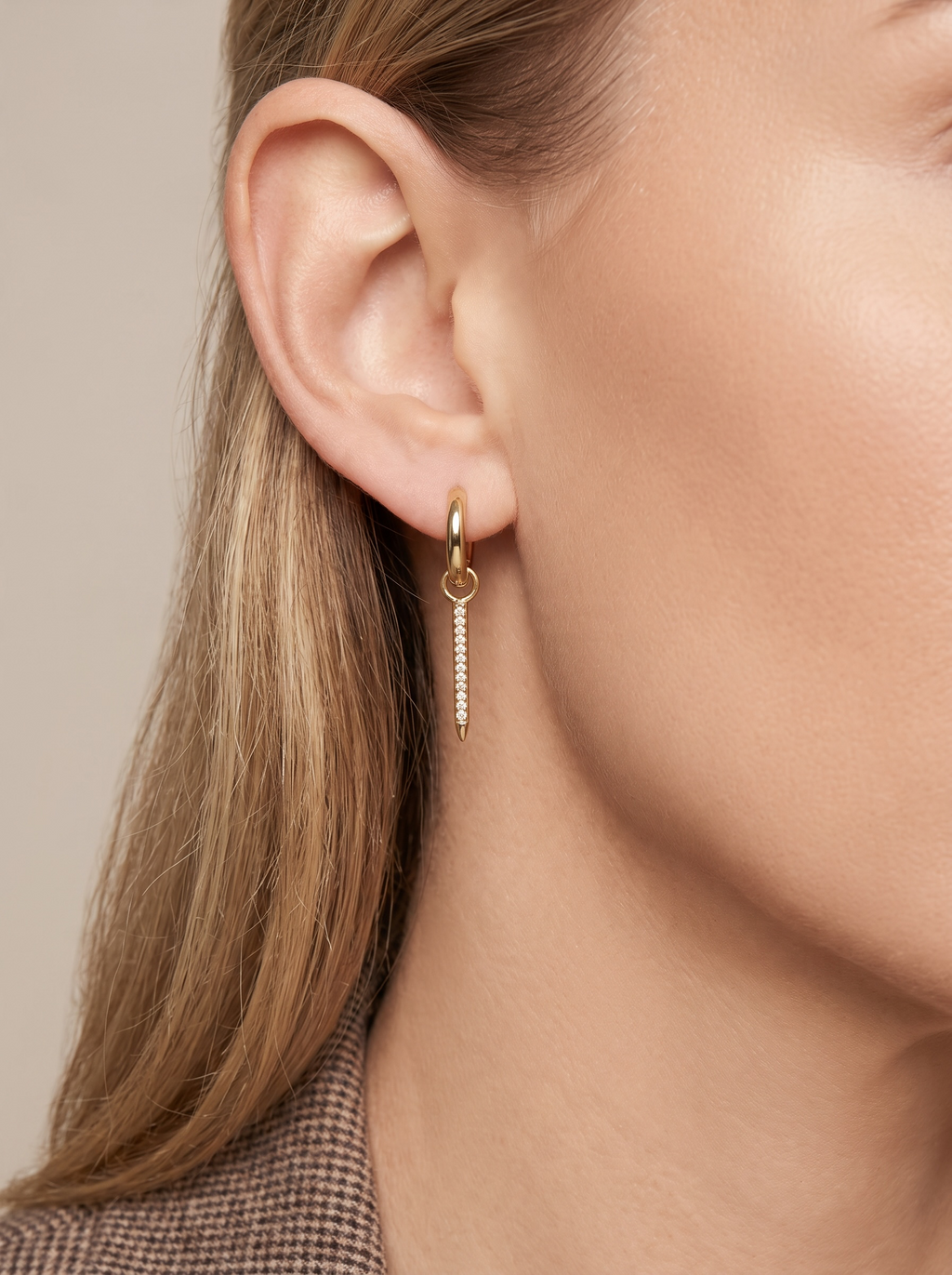 18K Gold Filled 3/4 Hinge Huggie Hoop Earrings