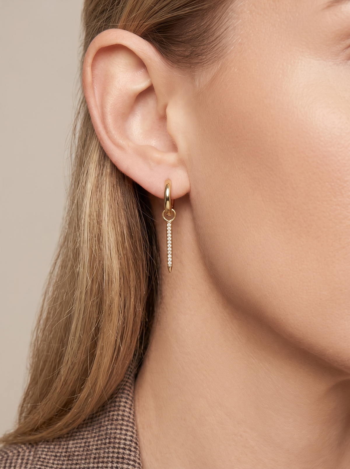 18K Gold Filled 3/4 Hinge Huggie Hoop Earrings