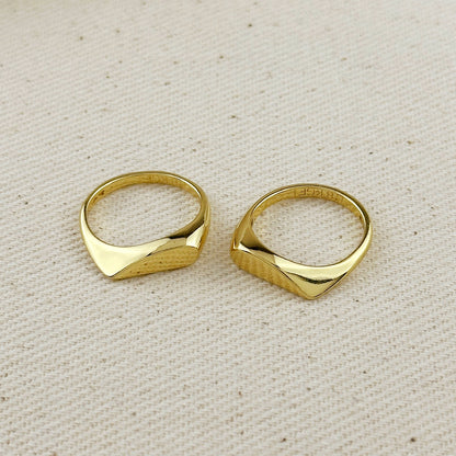 18k Gold Filled Polished Heart Double Ring