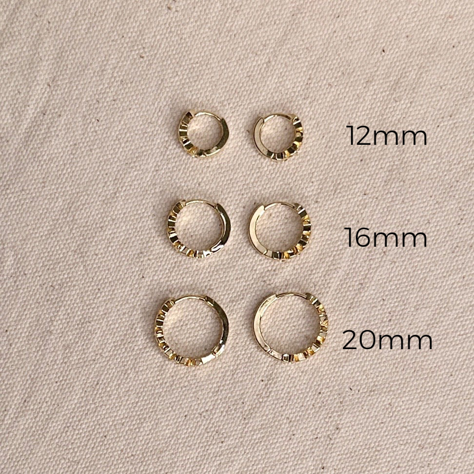 18k Gold Filled CZ Stars Hoop Earrings