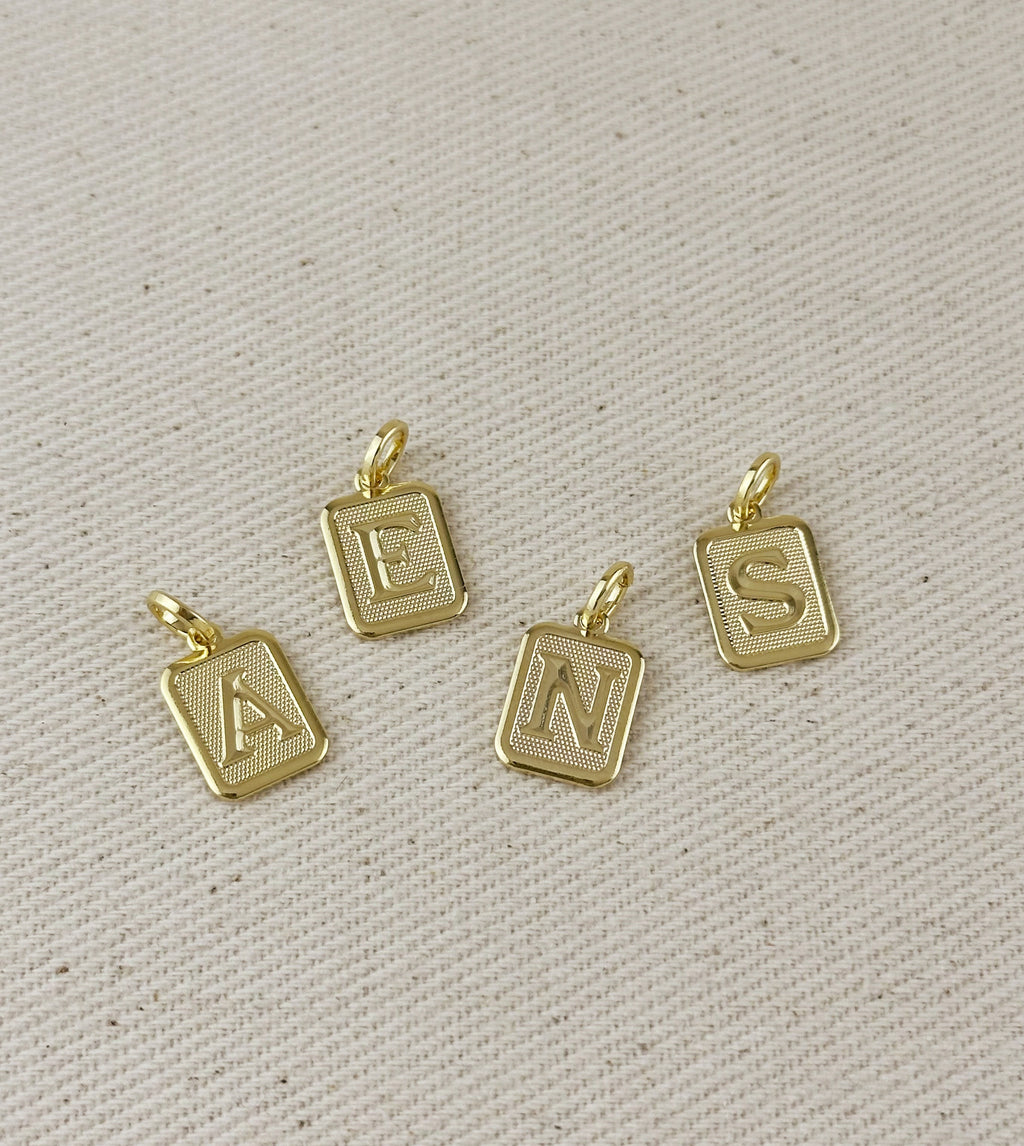 Textured Initial Plate Pendant