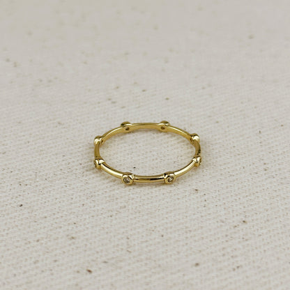 18k Gold Filled CZ Dots Infinity Band Ring