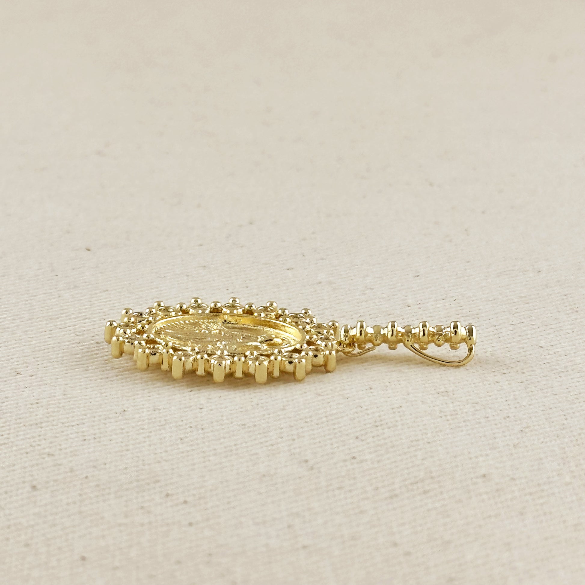 18k Gold Filled Double Sided Lady Mother of Grace Pendant