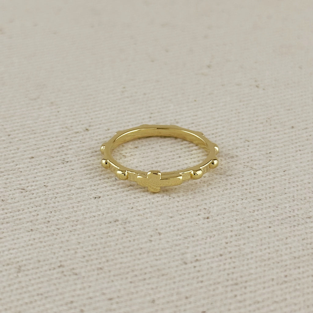 18k Gold Filled Rosary Prayer Ring