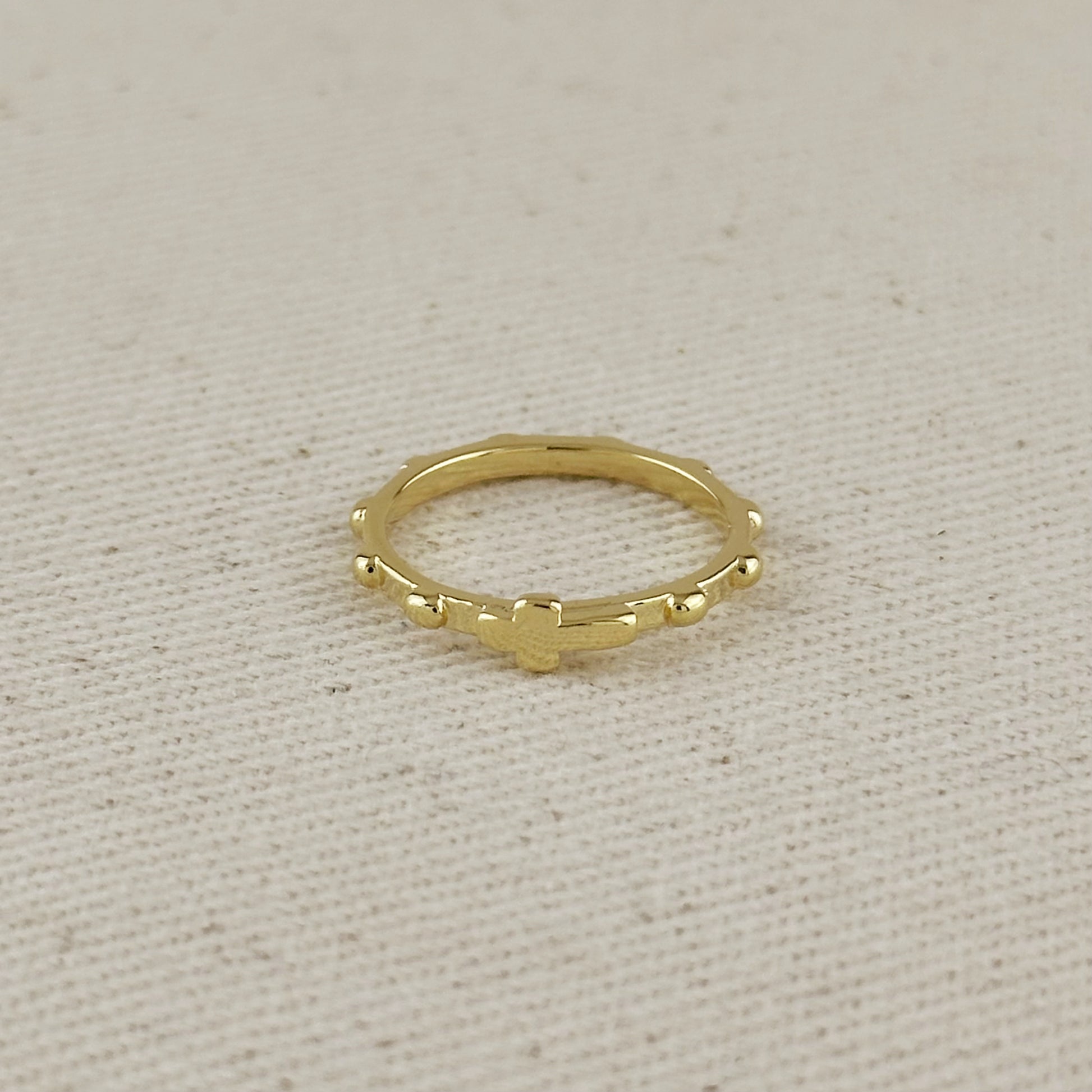 18k Gold Filled Rosary Prayer Ring