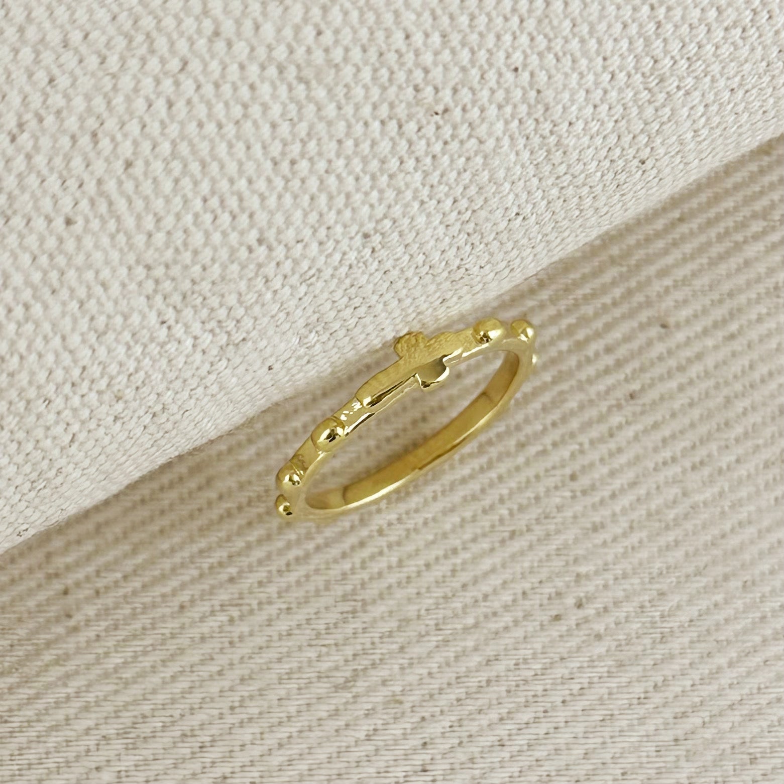 18k Gold Filled Rosary Prayer Ring