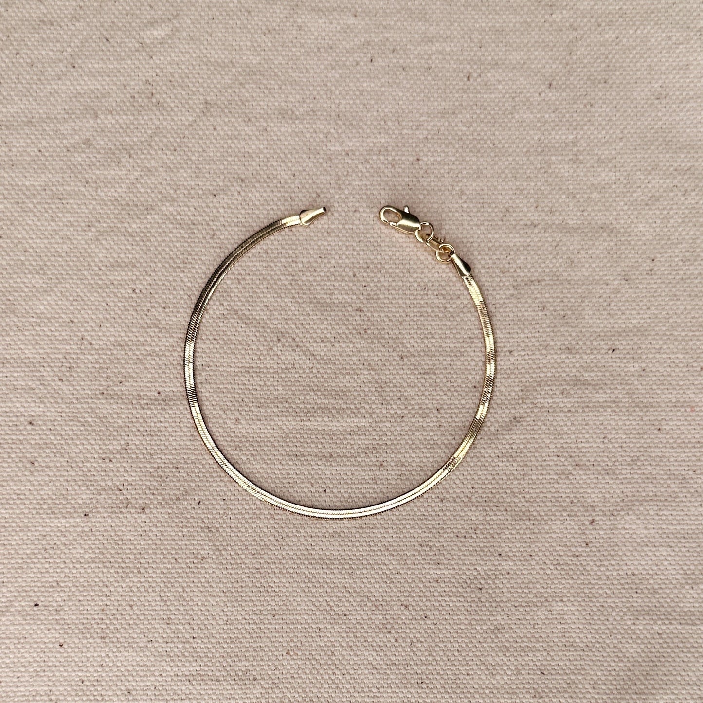 18k Gold Filled 2.0mm Thickness Herringbone Bracelet