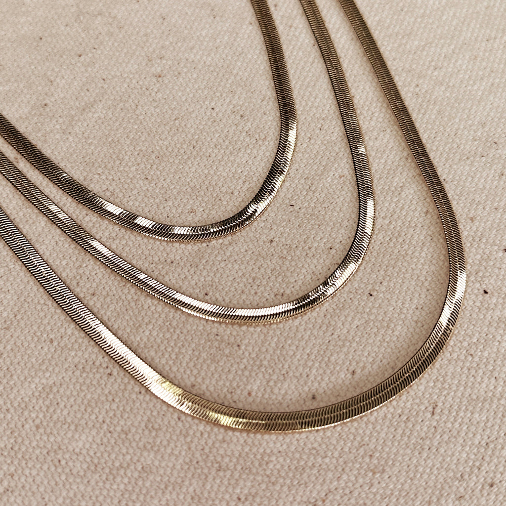 18k Gold Filled 3.0mm Thickness Herringbone Chain