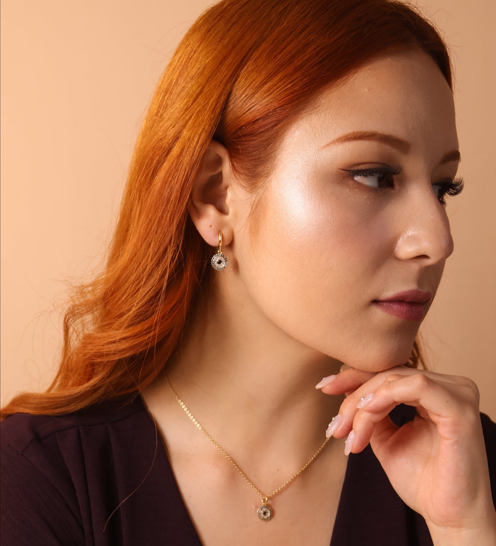 18k Gold Filled Protection Mandala Earrings