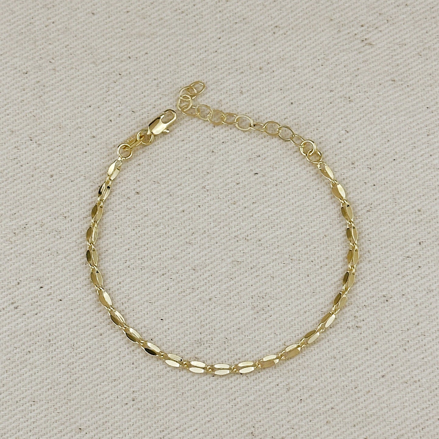 18k Gold Filled 3mm Fancy Chain Bracelet