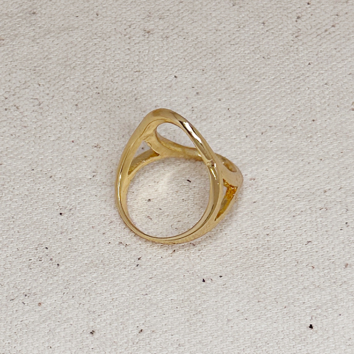 18k Gold Filled Oval Geometric Ring