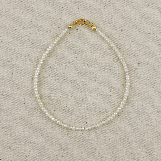 9k Gold Micro Fresh Water Pearls Bracelet