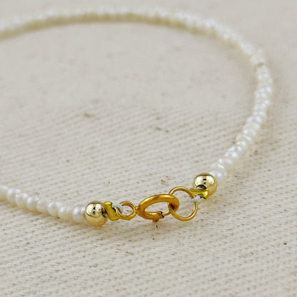 9k Gold Micro Fresh Water Pearls Bracelet