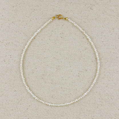 9k Gold Micro Fresh Water Pearls Anklet