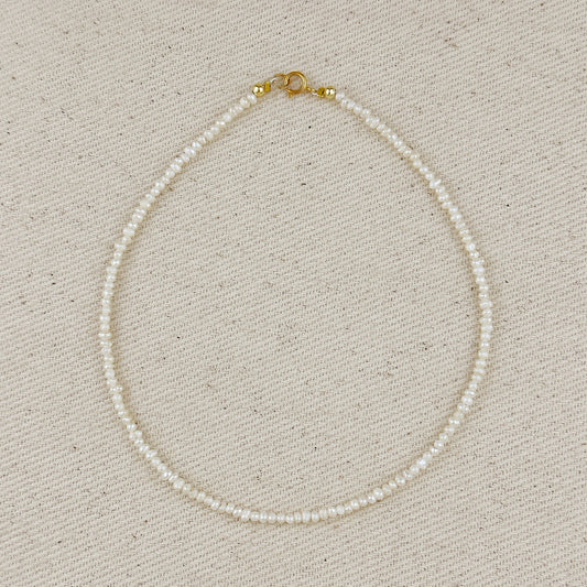 9k Gold Micro Fresh Water Pearls Anklet