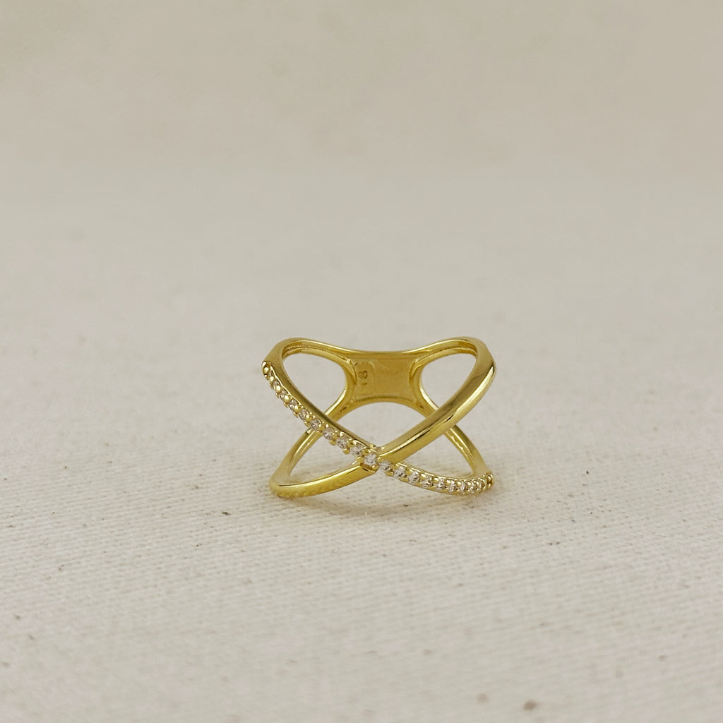 18k Gold Filled X Statement Ring