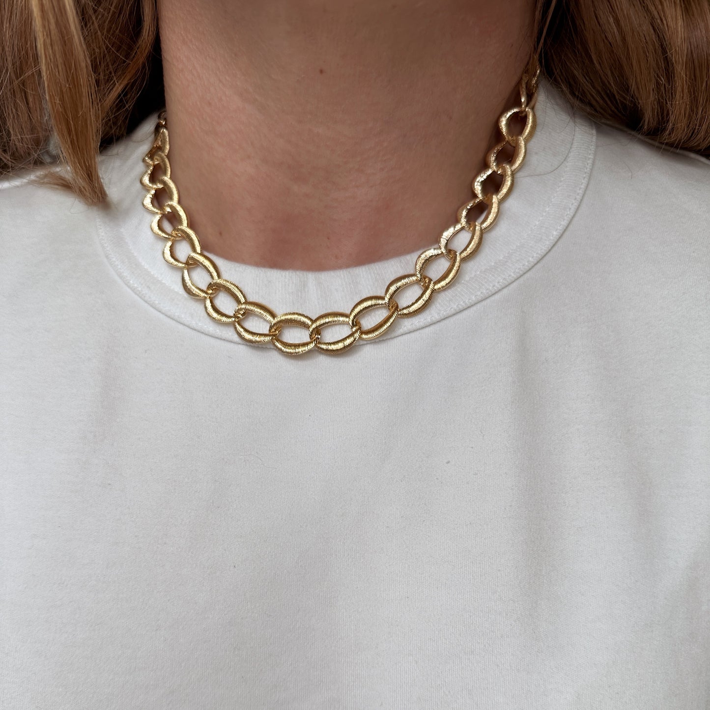 Wide Fancy Links Necklace
