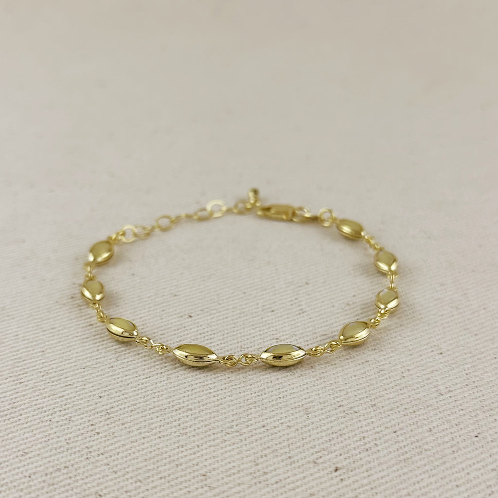 18k Gold Filled Ellipse Opal Bracelet