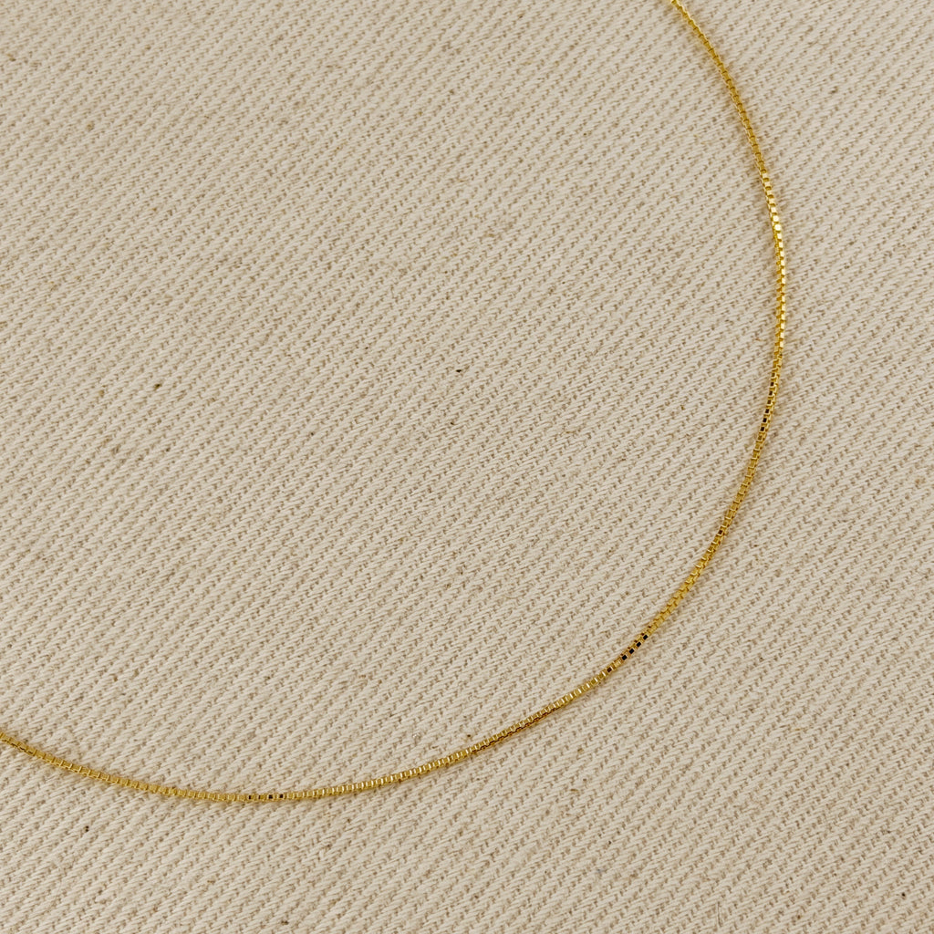 18k Solid Gold 0.8mm Box Chain