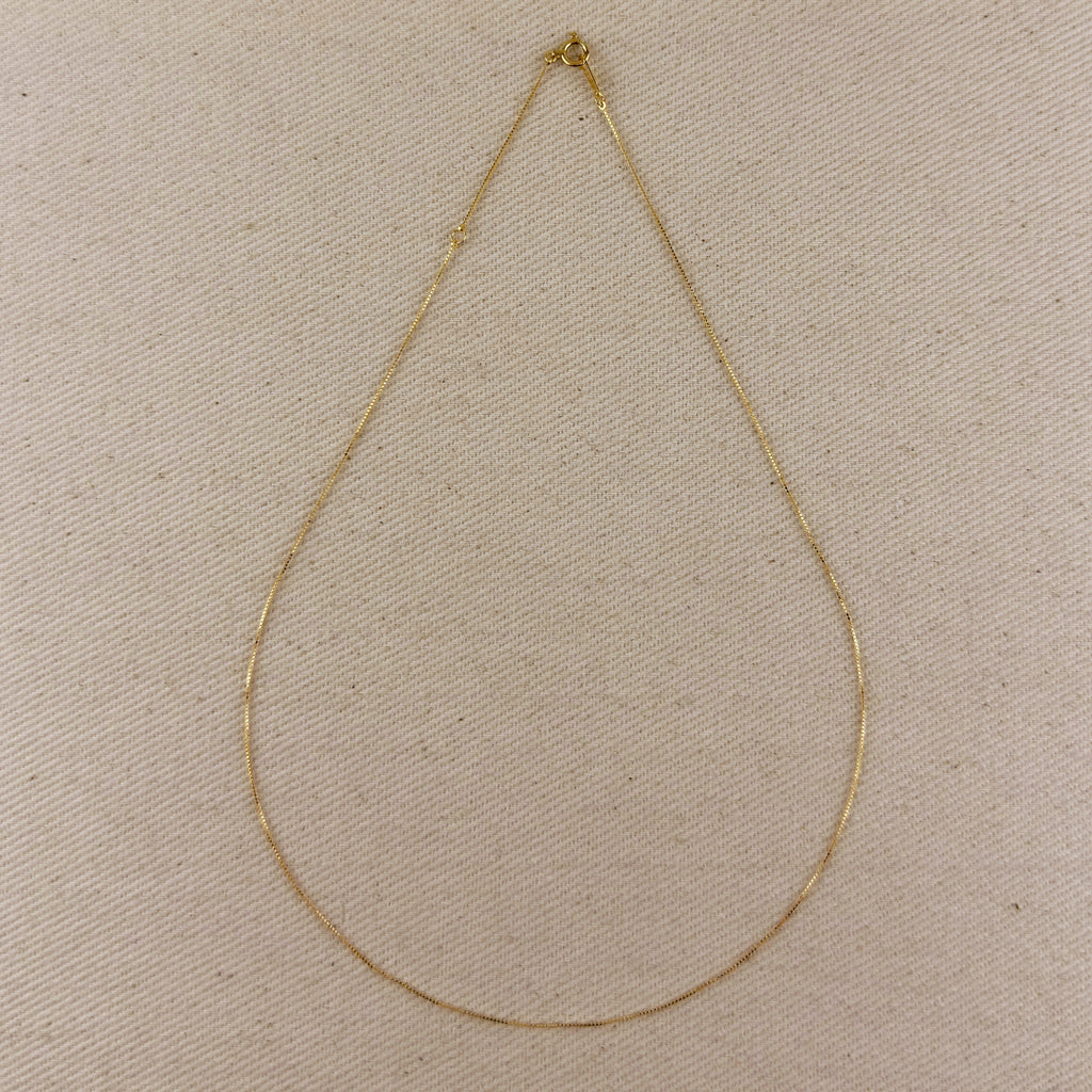 18k Solid Gold 0.5mm Box Chain
