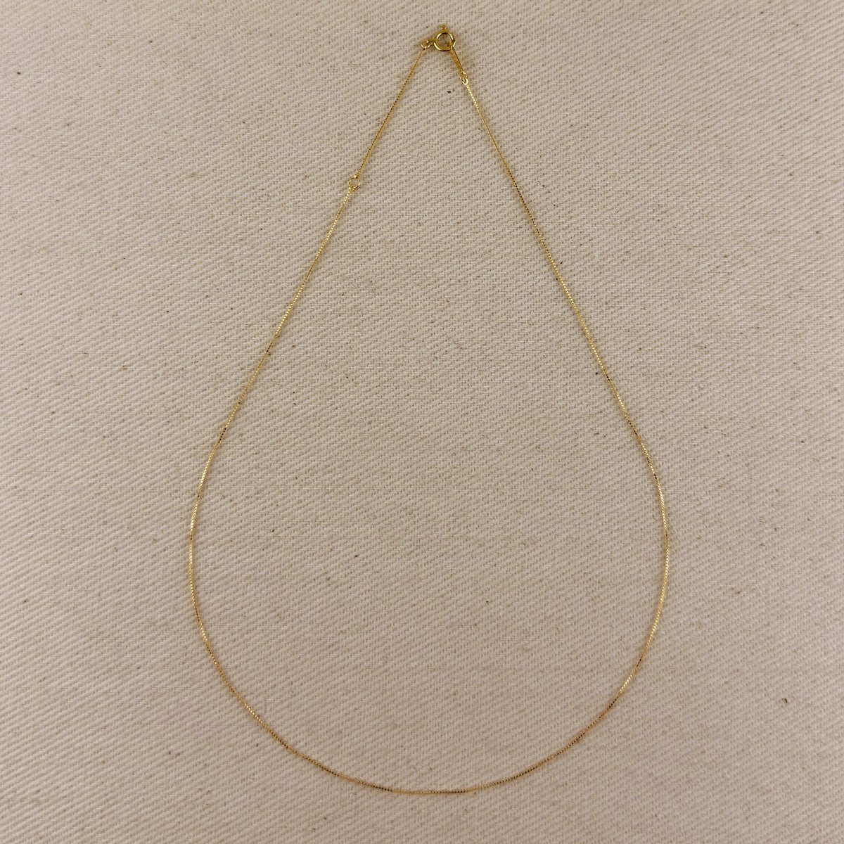 18k Solid Gold 0.5mm Box Chain