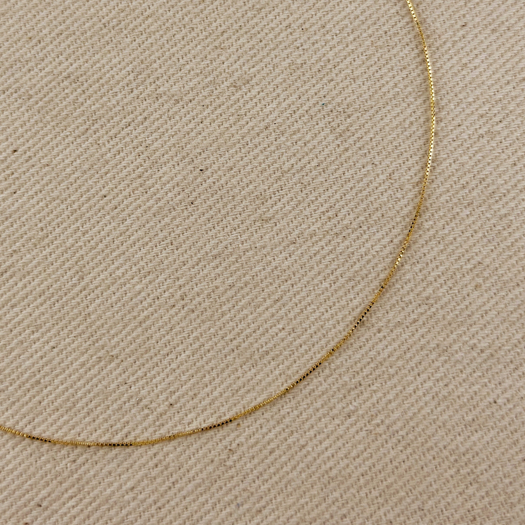 18k Solid Gold 0.5mm Box Chain