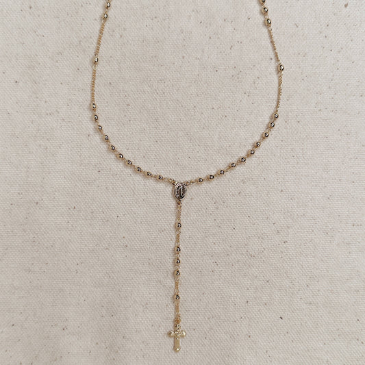 18k Gold Filled Traditional Rosary Necklace