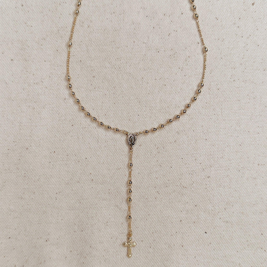 18k Gold Filled Traditional Rosary Necklace