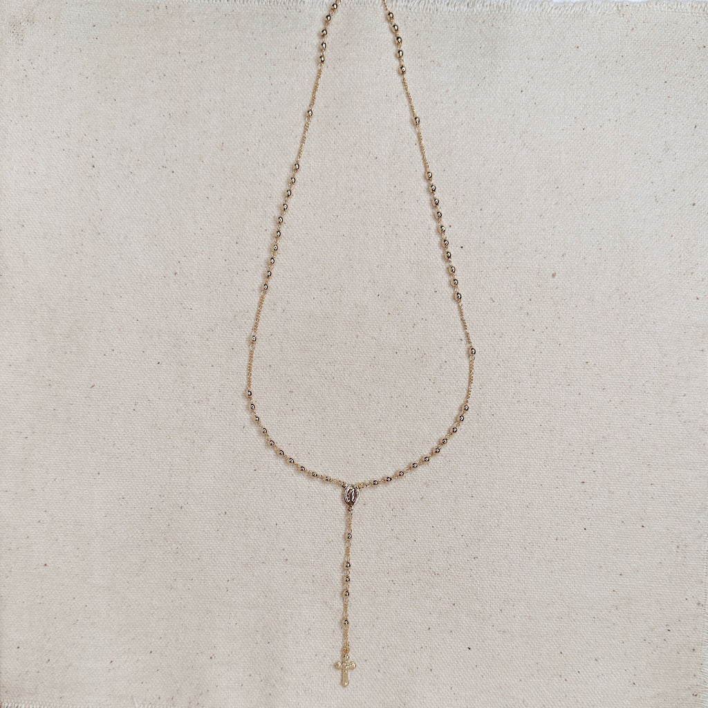 18k Gold Filled Traditional Rosary Necklace
