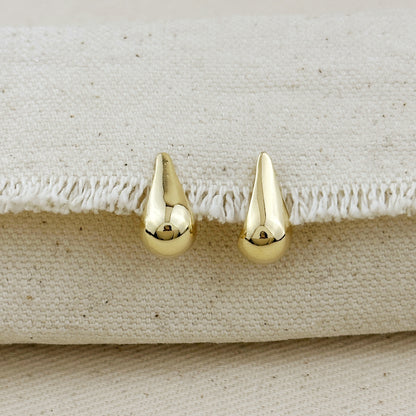 18k Gold Filled 15mm Teardrop Stud Earrings