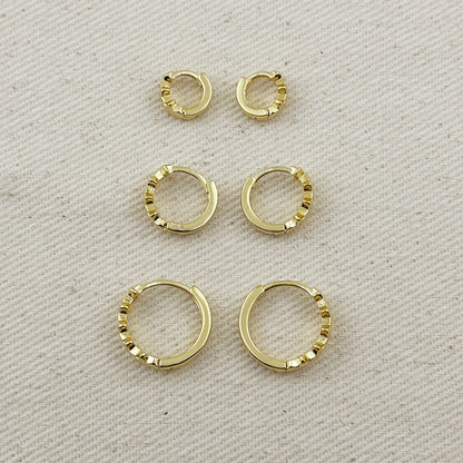 18k Gold Filled Stars Clicker Hoop Earrings