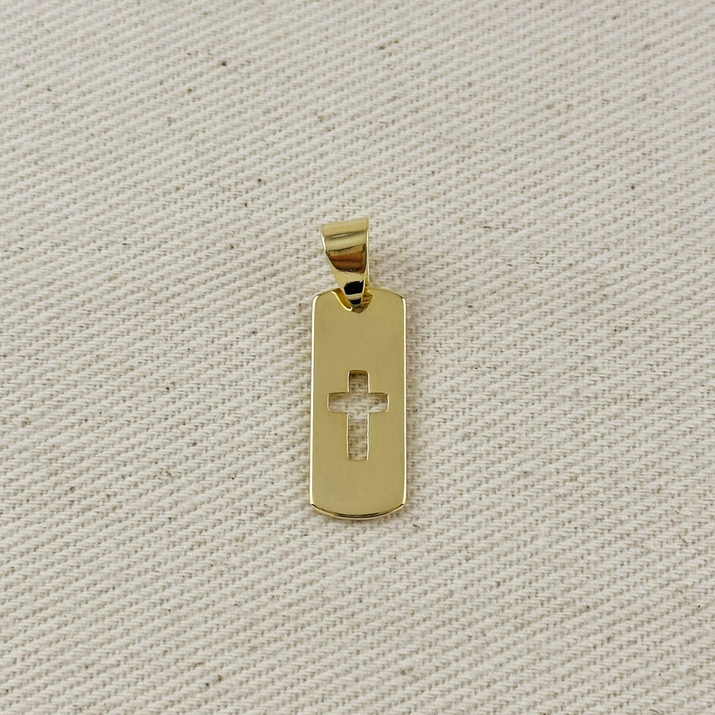 18k Gold Filled Cut Out Cross Charm