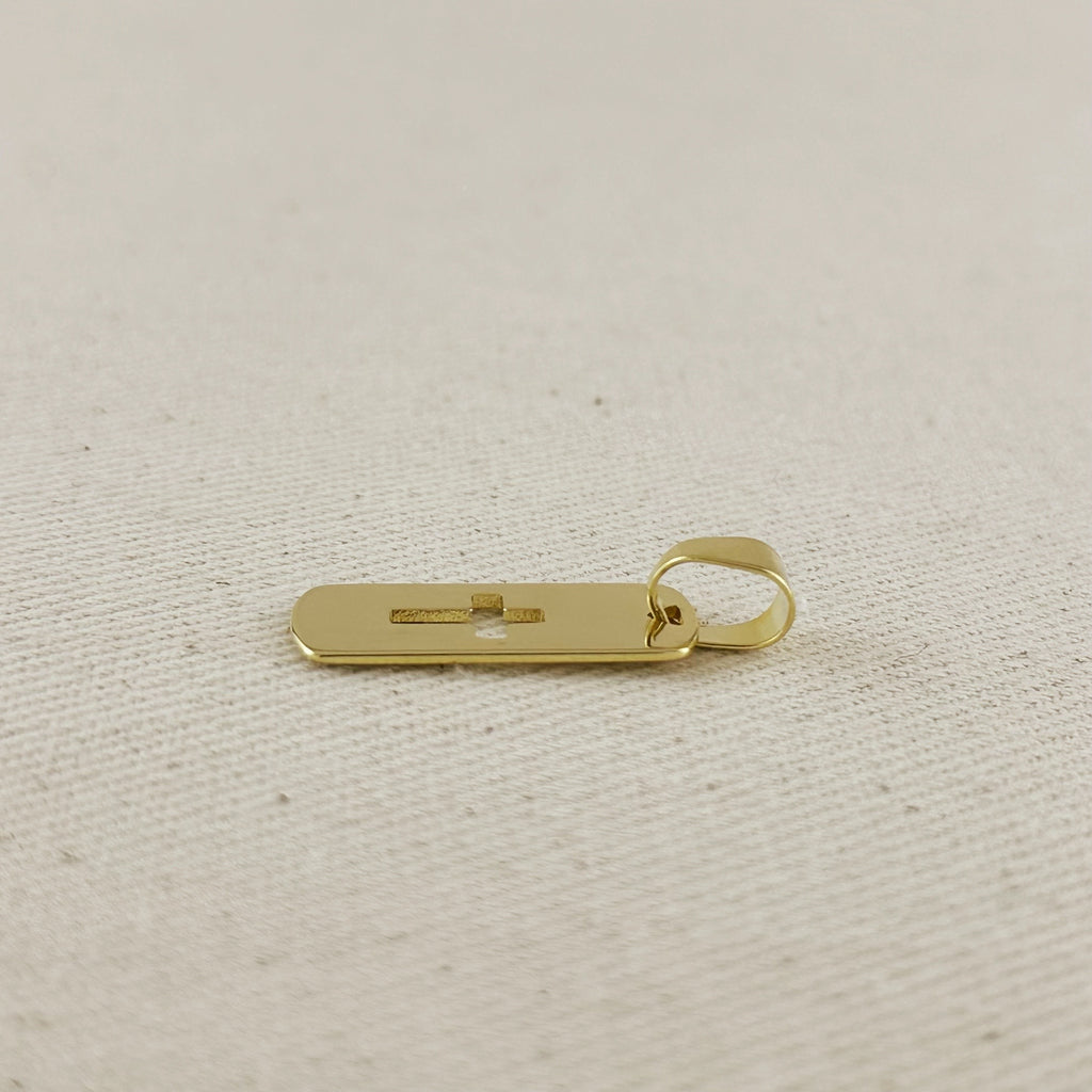 18k Gold Filled Cut Out Cross Charm