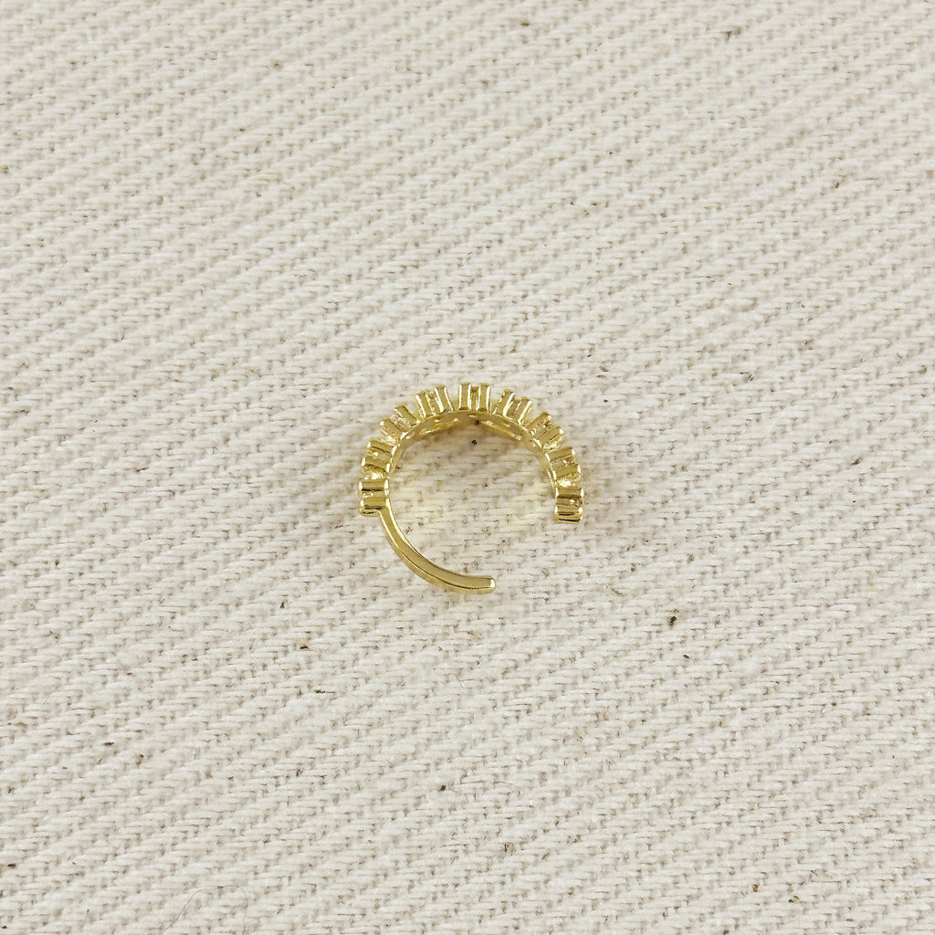18k Gold Filled Cubic Zirconia Ear Cuff