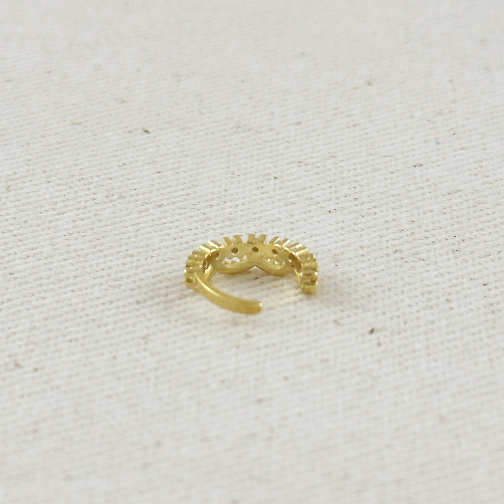 18k Gold Filled Cubic Zirconia Ear Cuff