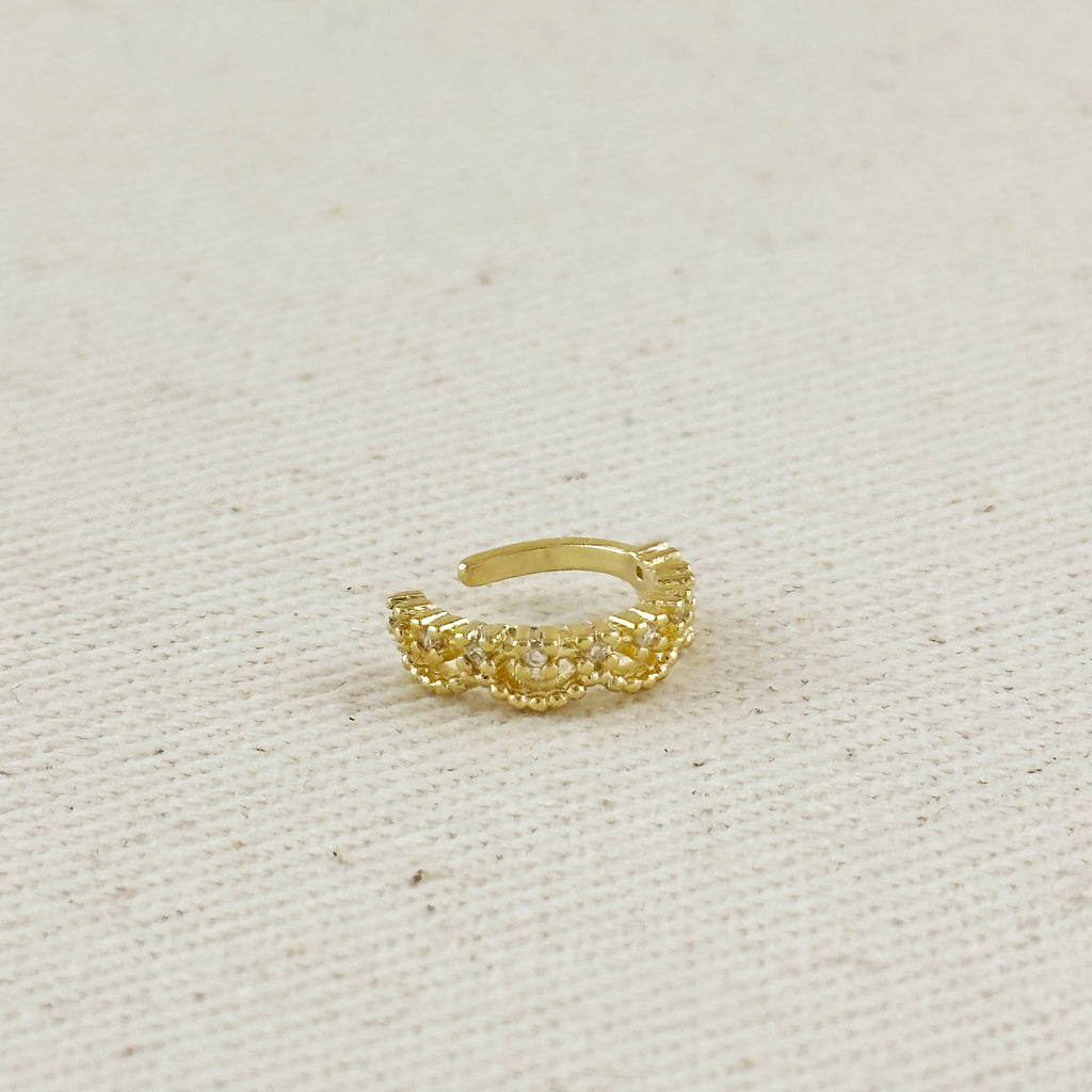 18k Gold Filled Cubic Zirconia Ear Cuff