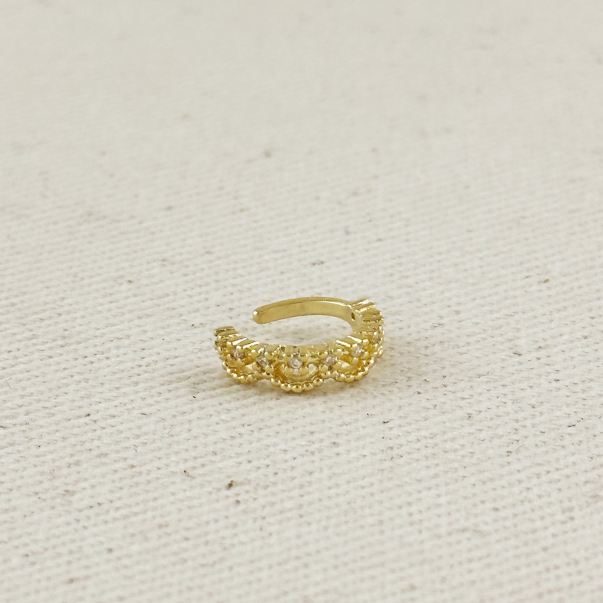 18k Gold Filled Cubic Zirconia Ear Cuff