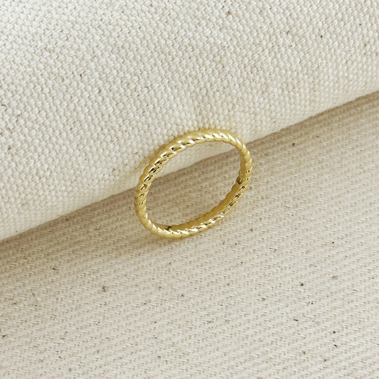 18k Gold Filled Twisted Design Band Ring