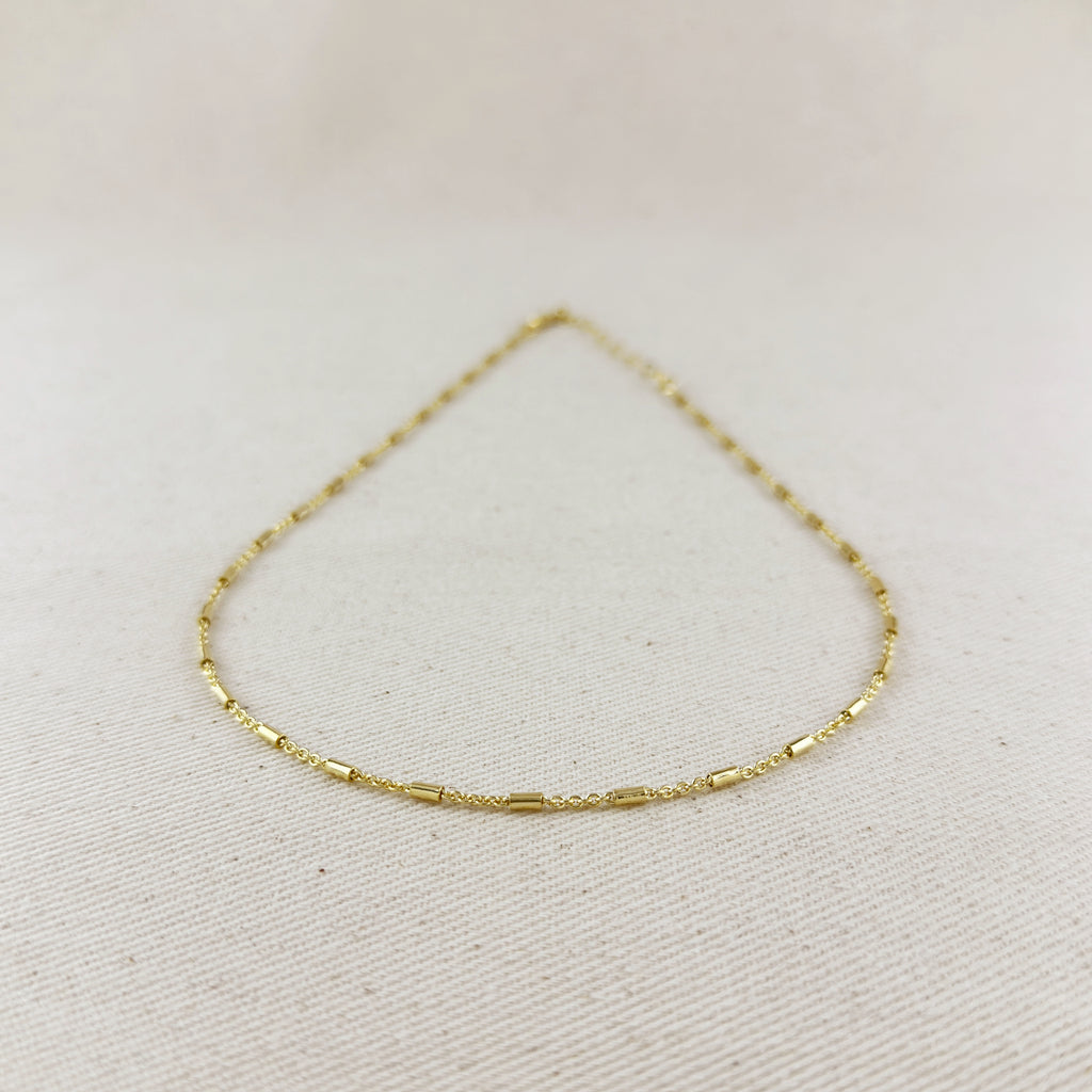 18k Gold Filled Mini Tube Chain Necklace