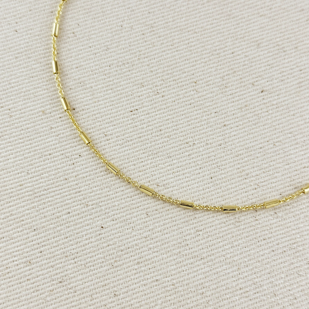 18k Gold Filled Mini Tube Chain Necklace